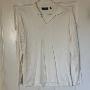 Murano Liquid Cotton Men's White Long Sleeve Shirt